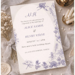 Plantilla de Invitación de Boda Botánica Elegante