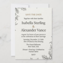 Plantilla de Invitación de Boda Botánica Minimalis
