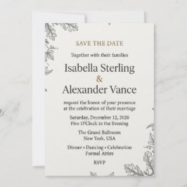 Plantilla de Invitación de Boda Botánica Minimalis
