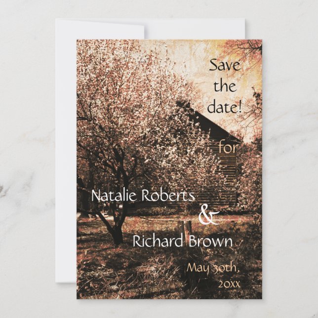 Plantilla de invitación de boda campestre (Anverso)