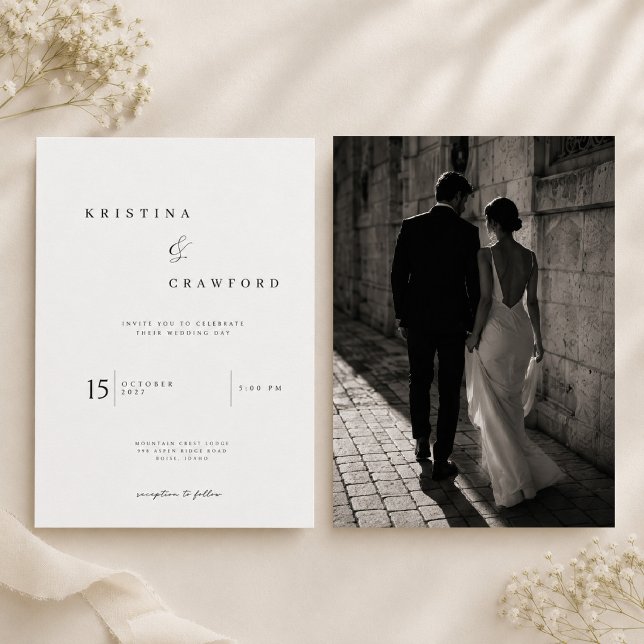 Plantilla de Invitación de Boda con Ampersand Eleg (Subido por el creador)