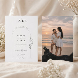 Plantilla de Invitación de Boda con Arco Botánico 