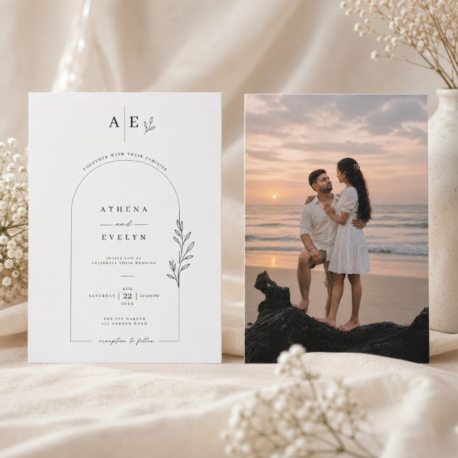 Plantilla de Invitación de Boda con Arco Botánico  (Subido por el creador)