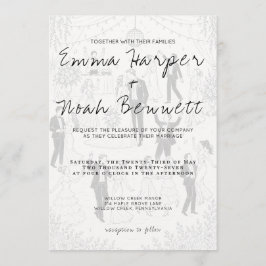 Plantilla de Invitación de Boda con Bola de Discot