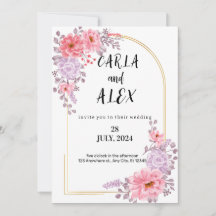 Plantilla de Invitación de Boda con Flores Silvest