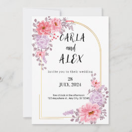 Plantilla de Invitación de Boda con Flores Silvest