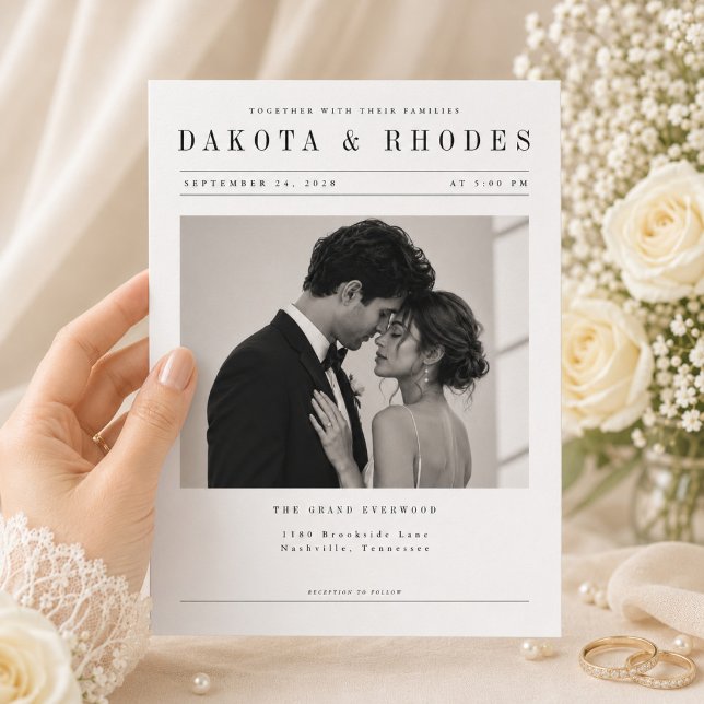 Plantilla de Invitación de Boda con Foto de Estilo (Subido por el creador)