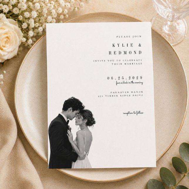 Plantilla de Invitación de Boda con Foto Editorial (Subido por el creador)
