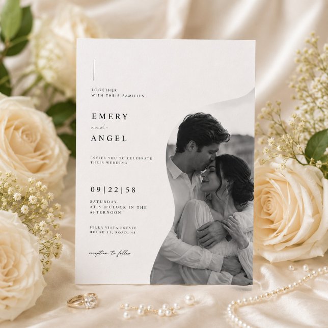 Plantilla de Invitación de Boda con Foto Moderna. (Subido por el creador)
