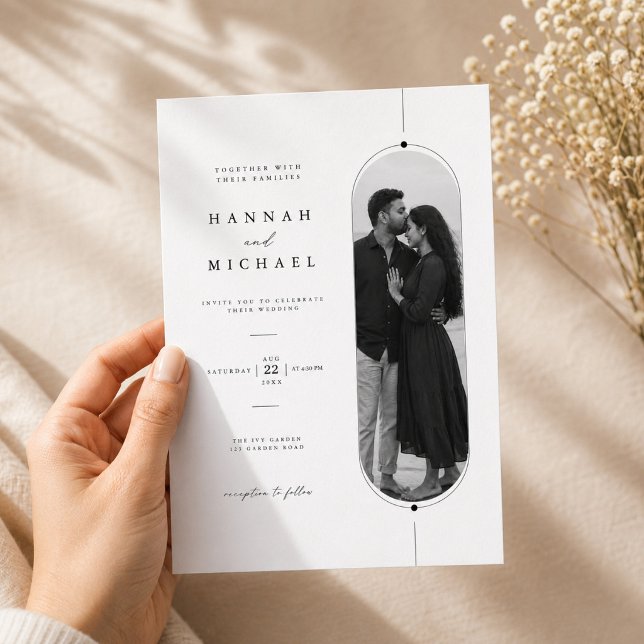 Plantilla de Invitación de Boda con Foto Ovalada M (Subido por el creador)