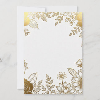 Plantilla de Invitación de Boda con Hoja de Oro El