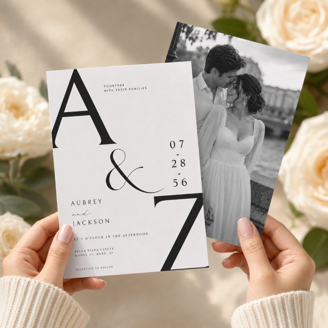 Plantilla de Invitación de Boda con Monograma Eleg (Subido por el creador)