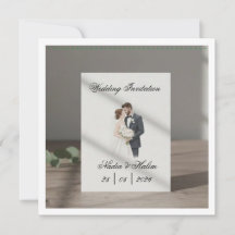 Plantilla de Invitación de Boda con Pareja Románti