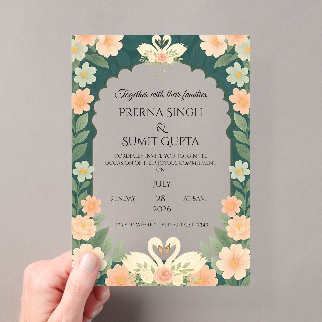 Plantilla de invitación de boda con tema de jardín (Insitu (portátil))
