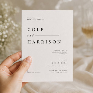 Plantilla de Invitación de Boda con Tipografía Mod