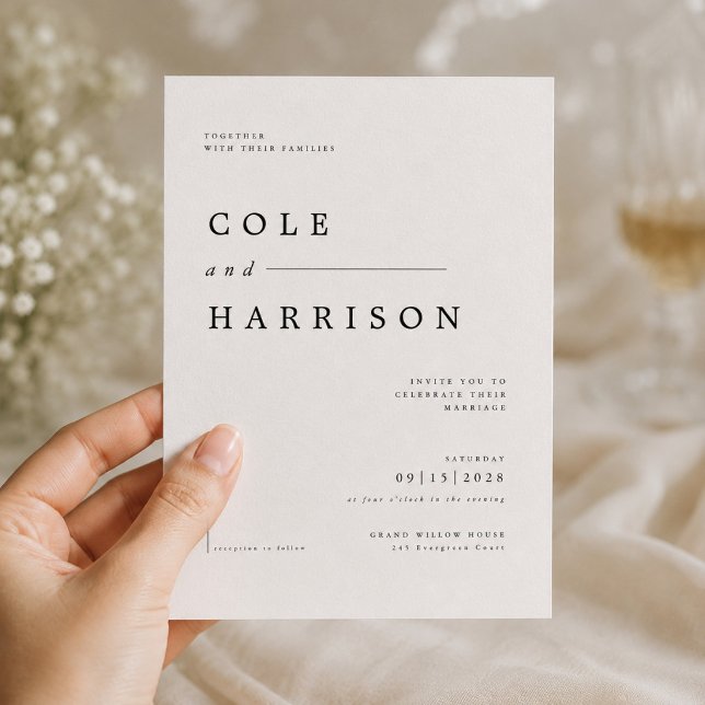 Plantilla de Invitación de Boda con Tipografía Mod (Subido por el creador)