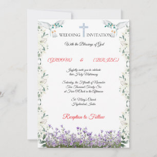 Plantilla de Invitación de Boda Cristiana Elegante