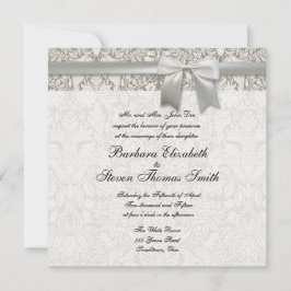 Plantilla de invitación de boda de encaje antiguo