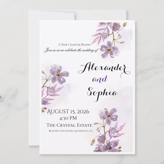 Plantilla de Invitación de Boda de Lujo | Elegante (Anverso)