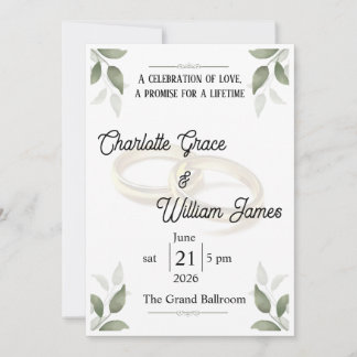 Plantilla de Invitación de Boda de Lujo Elegante |