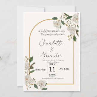 Plantilla de Invitación de Boda de Lujo Elegante |