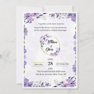 Plantilla de Invitación de Boda de Lujo Elegante |
