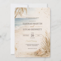 Plantilla de Invitación de Boda de Lujo en la Play