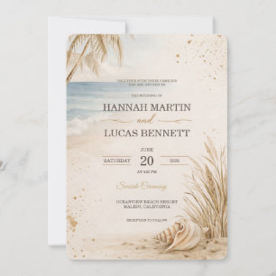 Plantilla de Invitación de Boda de Lujo en la Play