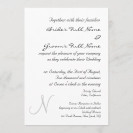PLANTILLA DE INVITACIÓN DE BODA DE MONOGRAMA DE PL