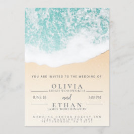 Plantilla de Invitación de Boda de Olas de Playa T