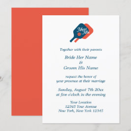 Plantilla de invitación de boda de pickleball eleg