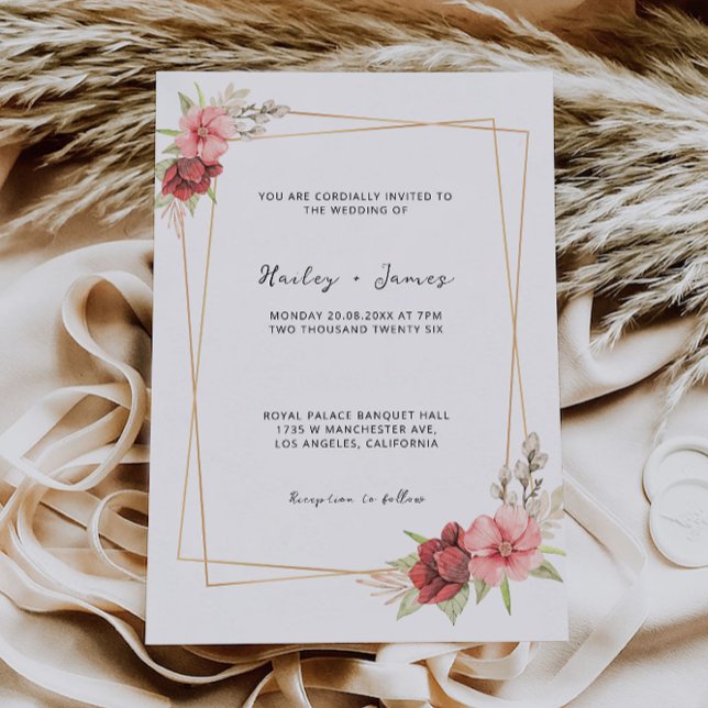 Plantilla de invitación de boda de Rosa (Rose Wedding Invitation Template)