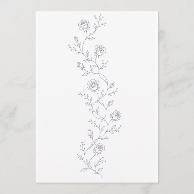 Plantilla de Invitación de Boda de Rosa Minimalist (Reverso)