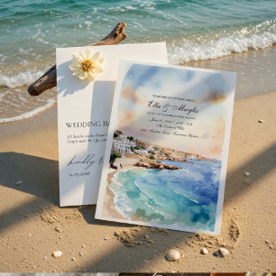 Plantilla de Invitación de Boda de Santorini   Med