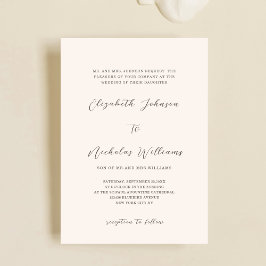 plantilla de invitación de boda digital única crem
