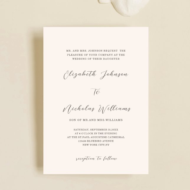 plantilla de invitación de boda digital única crem (Subido por el creador)