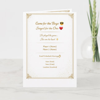 Plantilla de Invitación de Boda Divertida de Oro |