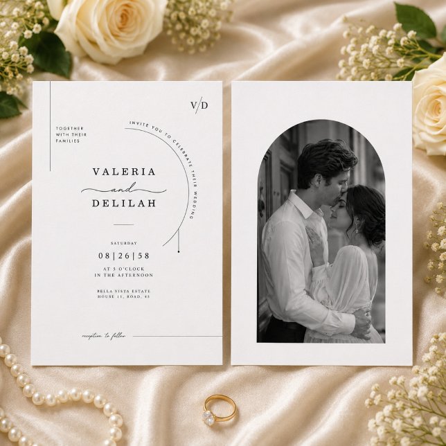 Plantilla de Invitación de Boda Editorial Arch. (Subido por el creador)