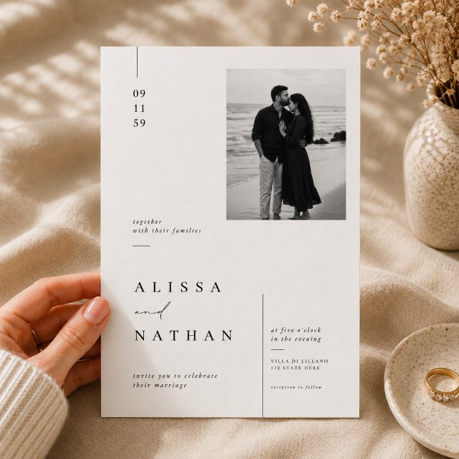 Plantilla de Invitación de Boda Editorial Elegante (Subido por el creador)