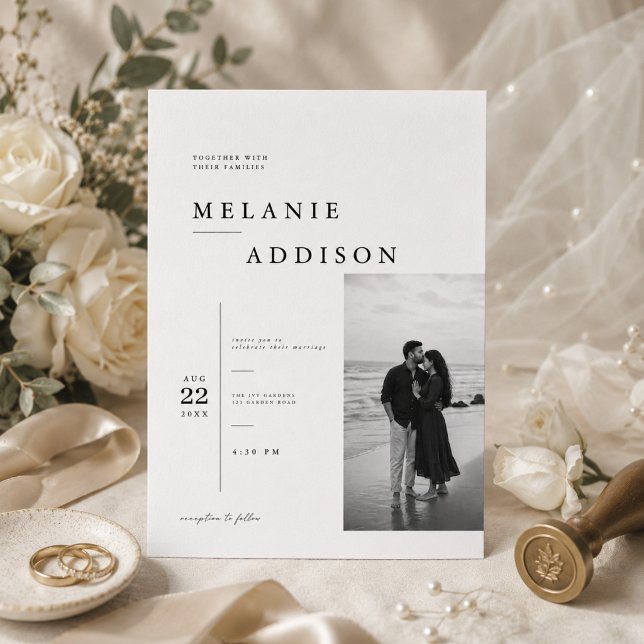 Plantilla de Invitación de Boda Editorial Moderna. (Subido por el creador)