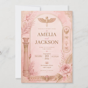 Plantilla de invitación de boda egipcia editable e