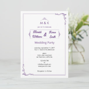 Plantilla de Invitación de Boda Elegante