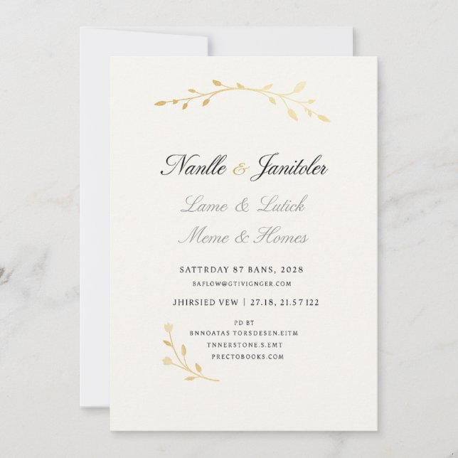 Plantilla de invitación de boda elegante (Anverso)
