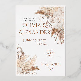 Plantilla de Invitación de Boda Elegante Boho con 