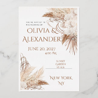 Plantilla de Invitación de Boda Elegante Boho con