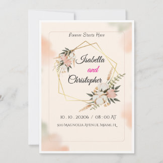 Plantilla de Invitación de Boda Elegante de Lujo |