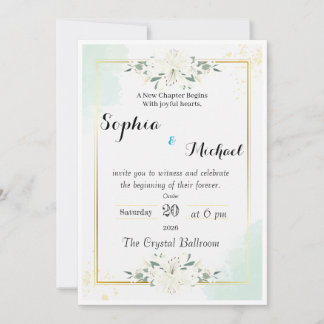 Plantilla de Invitación de Boda Elegante de Lujo |