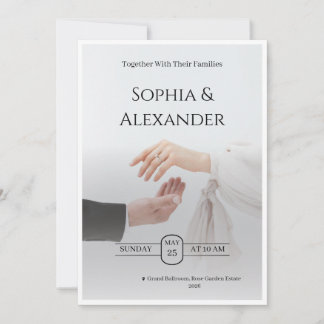 Plantilla de Invitación de Boda Elegante en Negro