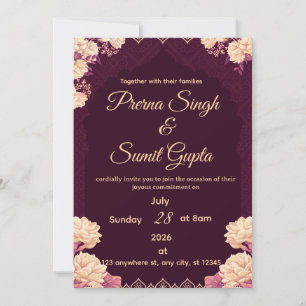 Plantilla de Invitación de Boda Elegante - Flo Rom