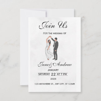 Plantilla de Invitación de Boda Elegante - Flo Rom